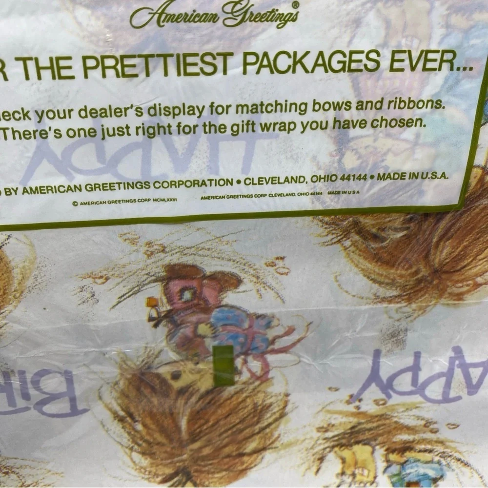 Vintage American Greetings & Hallmark Wrapping Gift Paper Sports Candy Made USA